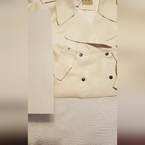 NWT Free People Alexis Vegan Leather Jacket white medium - Picture 14 of 14